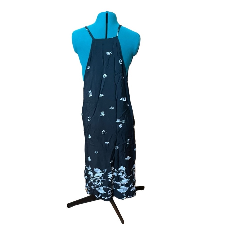 David Dart Vintage 1990s Overall Hat Print Spaghetti Strap Maxi Dress A23 - Picture 2 of 6